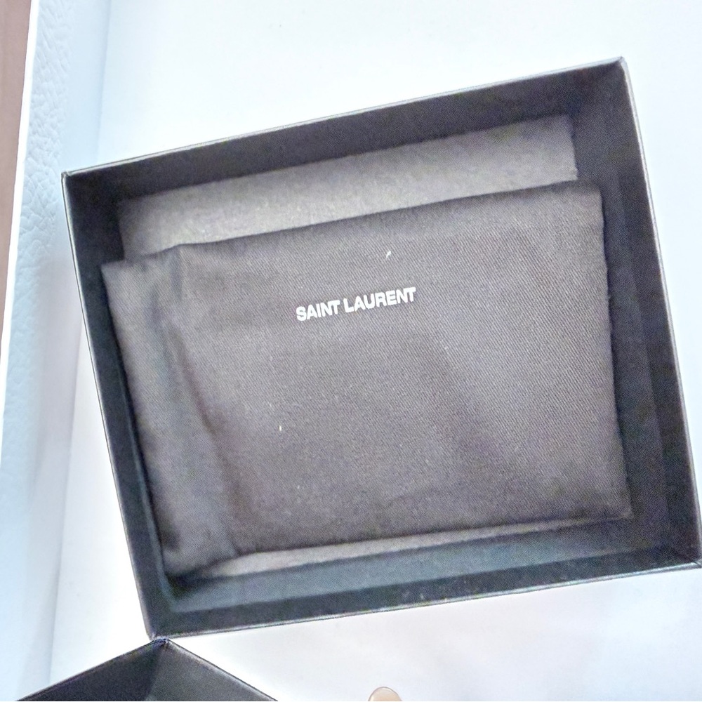 Saint Laurent Black Card Holder with Gold Logo - Picture 7 of 8